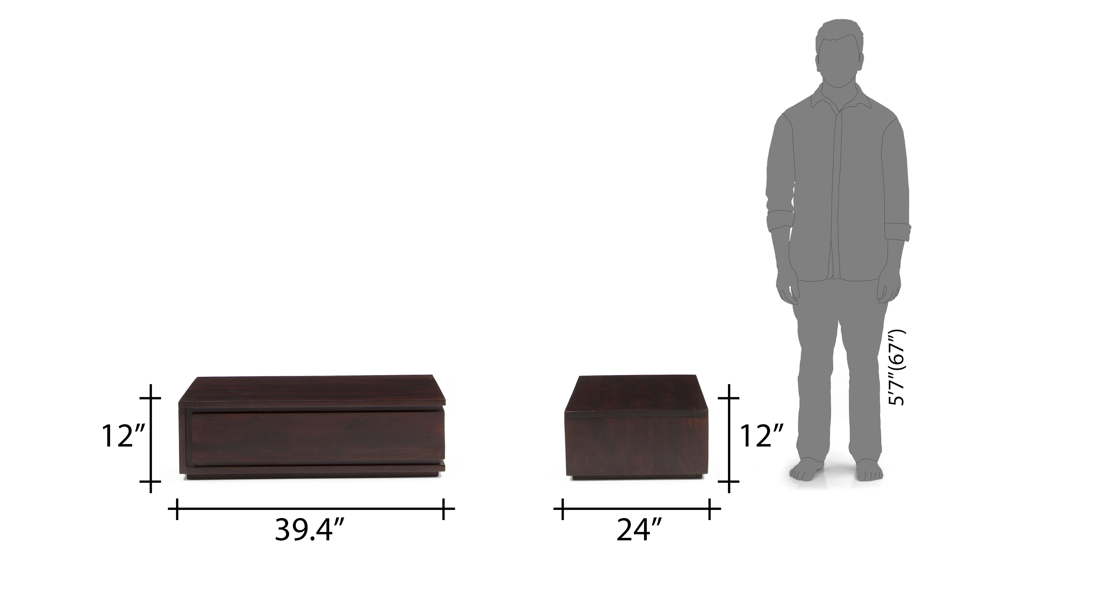 Butler Storage Coffee Table(Mahogany)